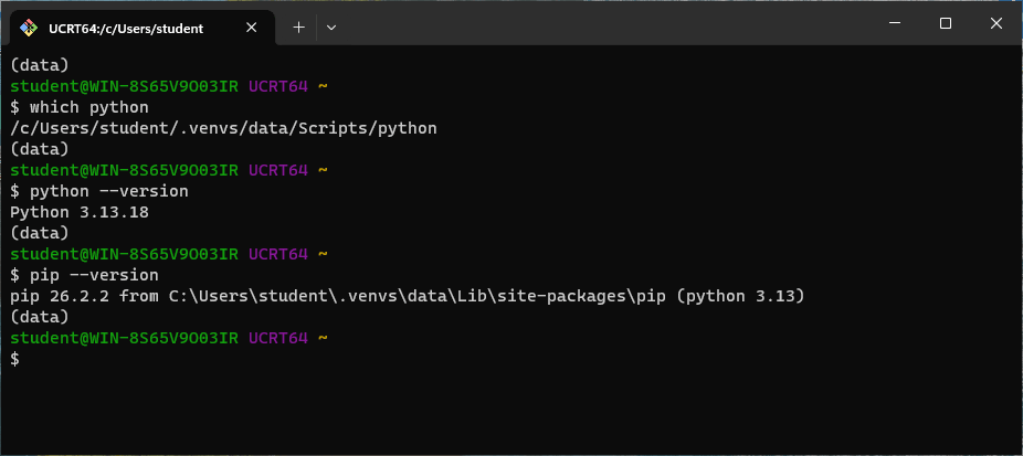 Confirming Python on Windows