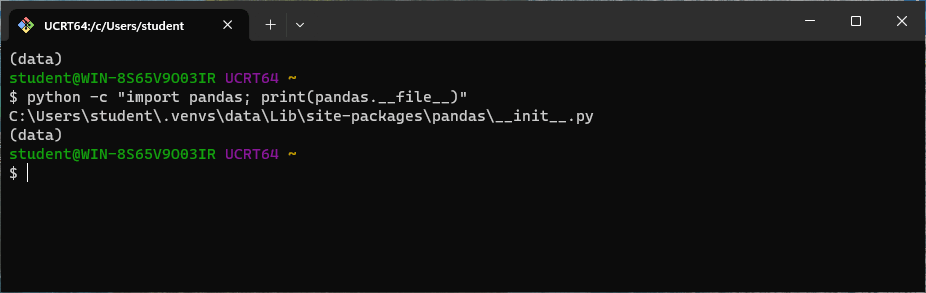 Checking where pandas was installed