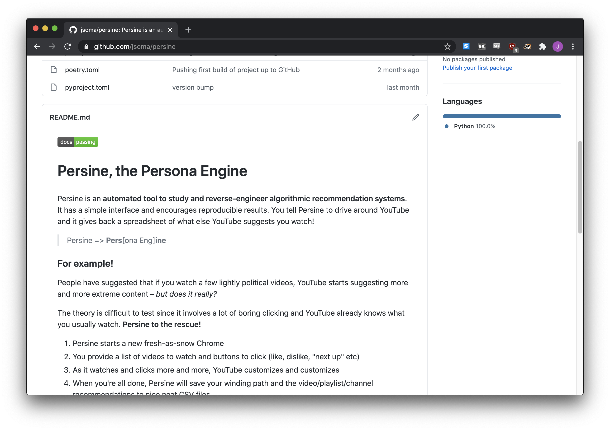 Persine on GitHub