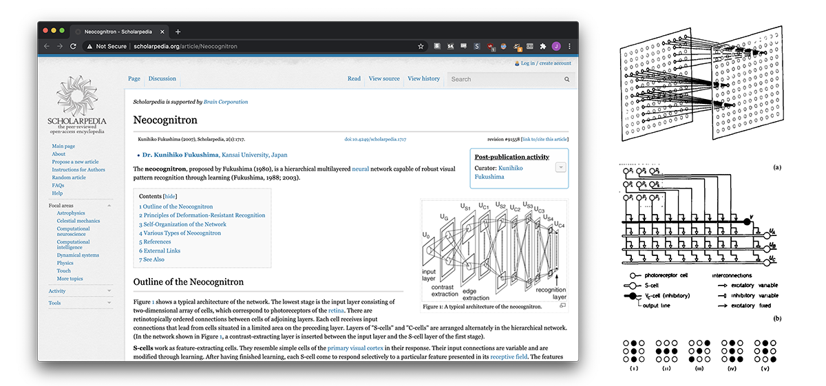 Neocognitron from Dr. Kunihiko Fukushima