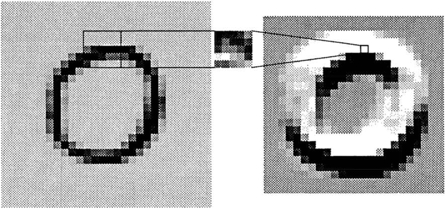 Upper edge highlighted by a convolution